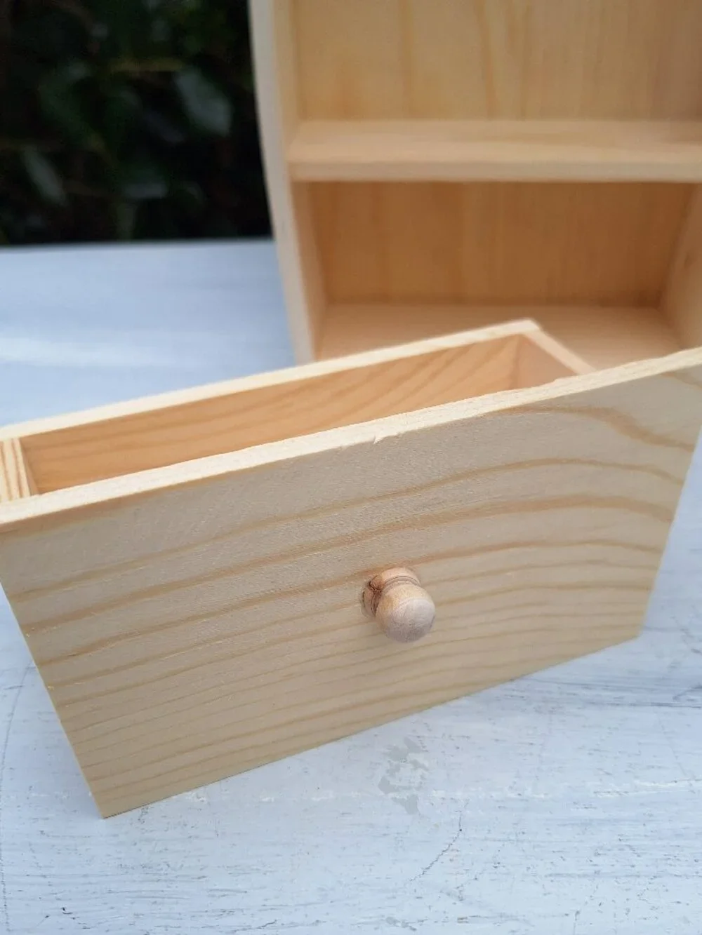 Wood Wall Shelf Display Boat Canoe Sailing Theme Drawer Wooden Curio Cabinet